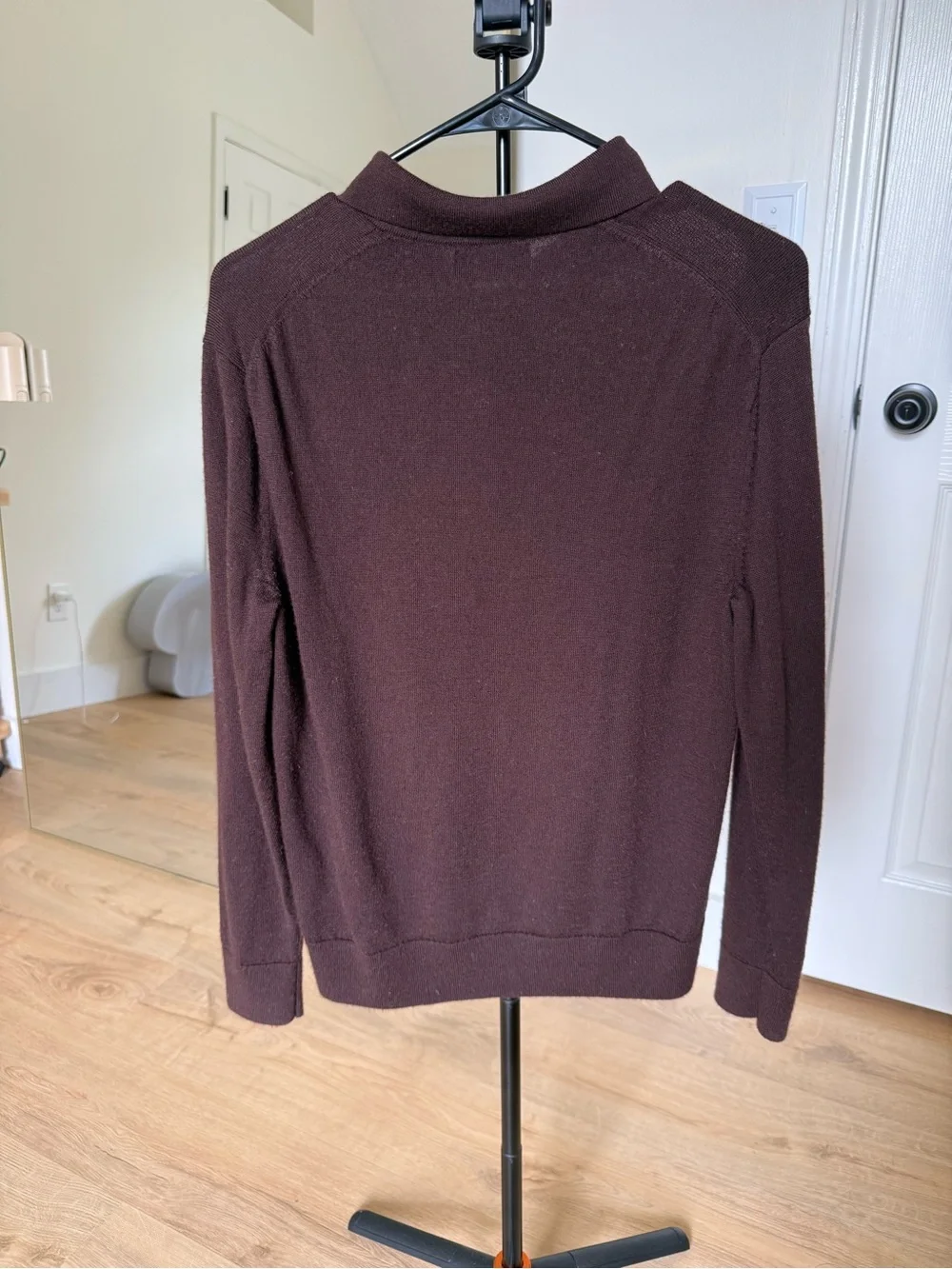 Banana Republic Dark Brown Long-Sleeve Polo